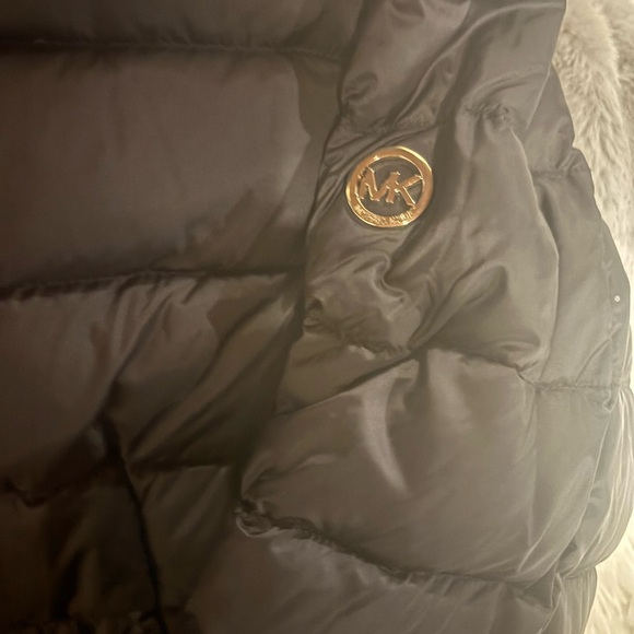Michael Kors Black Puffer Jacket with Gold Accents - Picture 2 of 2